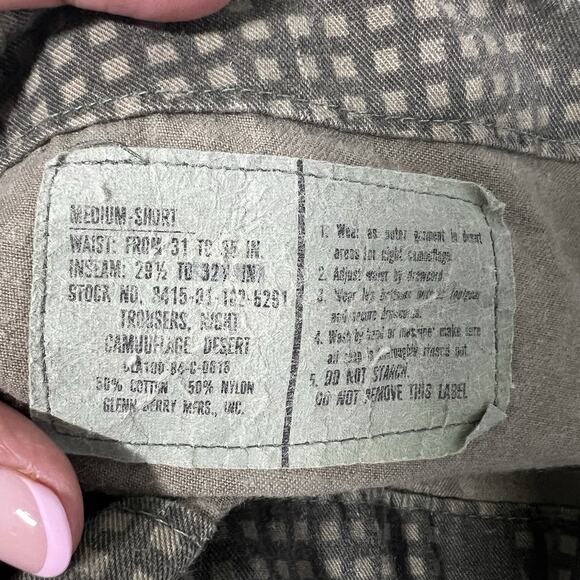 USGI Military Army Trousers Night Camouflage Desert Size Medium Short 31-35 Wais - Picture 10 of 14